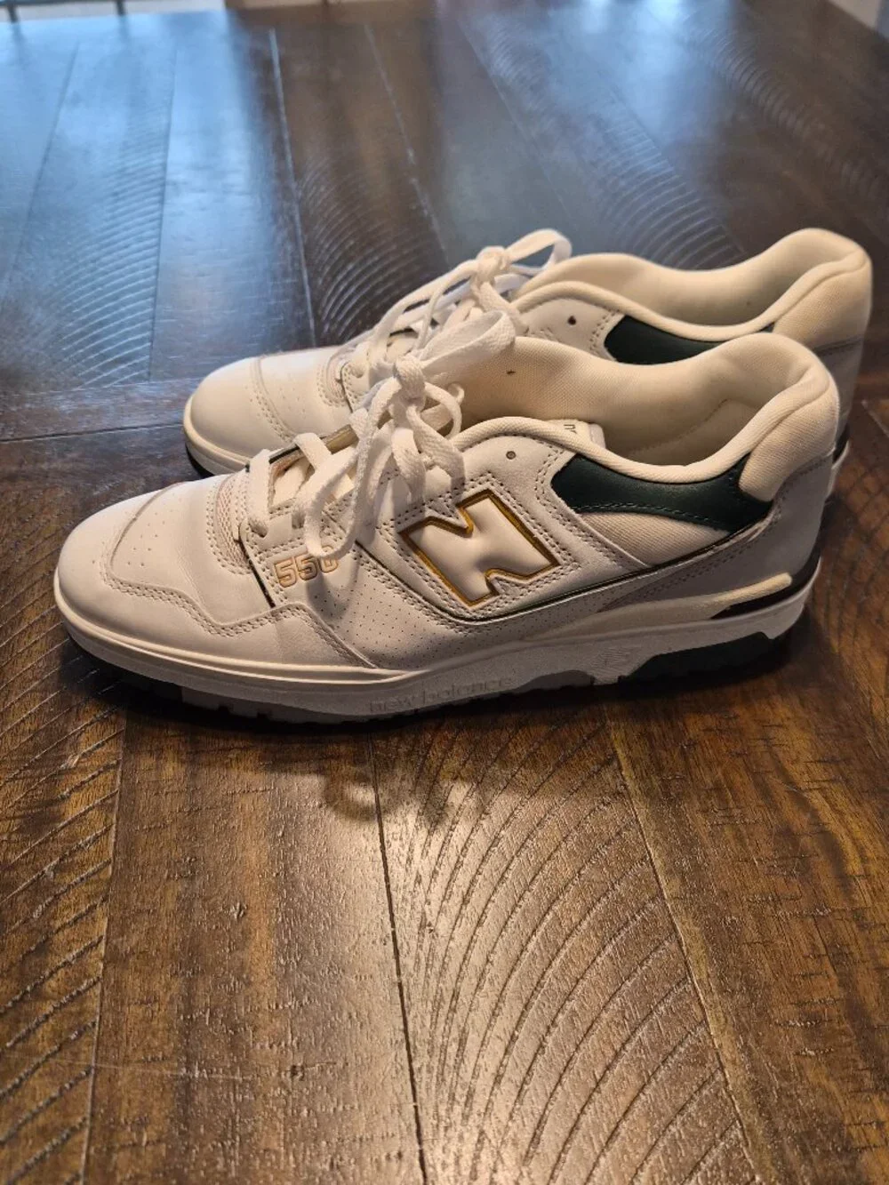 New Balance Mens 550 Nightwatch Pine Green/White Retro Sneakers BB550PWC Sz 9.5D